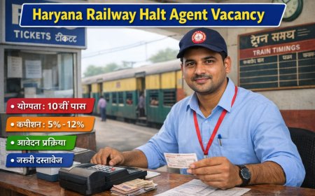 Haryana Railway Halt Agent Vacancy 2026 – Eligibility, Selection Process, Documents, Commission Structure, Apply Link & Full Details  (हिंदी मैं यहाँ देखे )